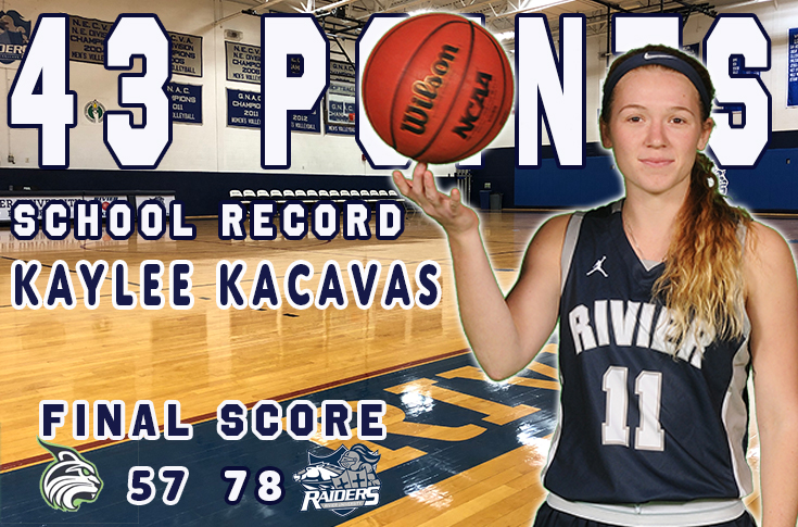 Women's Basketball: Kacavas sets program record with 43 points in win over Lesley