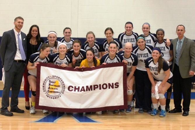 Women's Volleyball captures GNAC Championship, Peacock named Tournament MVP