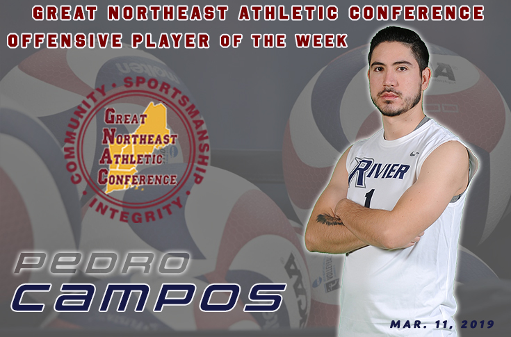 Men's Volleyball: Pedro Campos has been selected as week sevens, GNAC Offensive Player of the Week.