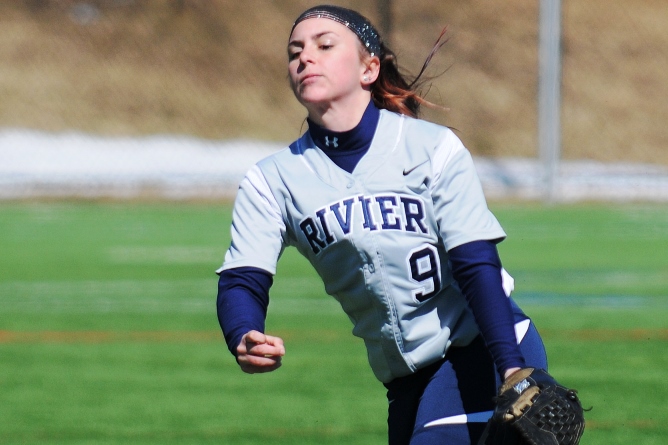 Softball sweeps evening twin-bill over Fisher College
