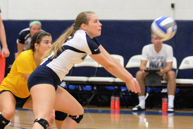 Women's Volleyball takes two in Day One of the Granite State Challenge
