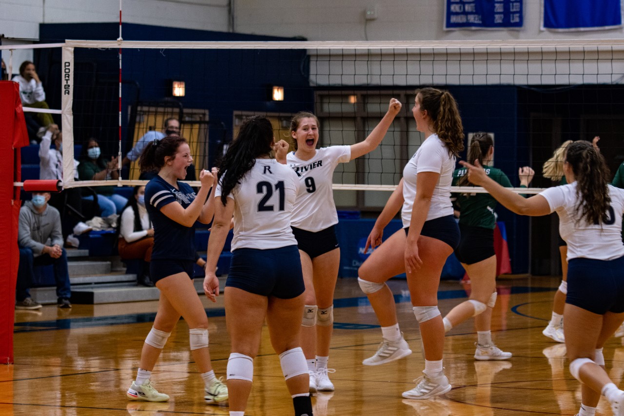 Volleyball Dominates Monks in GNAC Quarterfinal Action